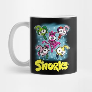 Meet the Snorks Showcase the Quirky Individuals and Vibrant Community of the Beloved Film on a Tee Mug